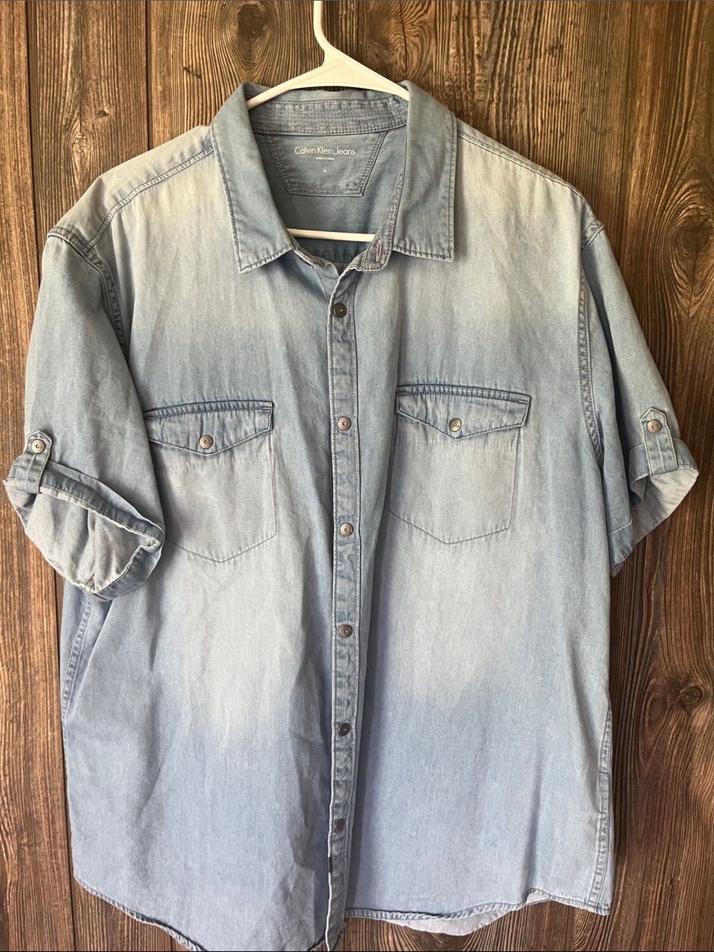 Calvin Klein Jeans Light Wash Denim Button-Down Shirt